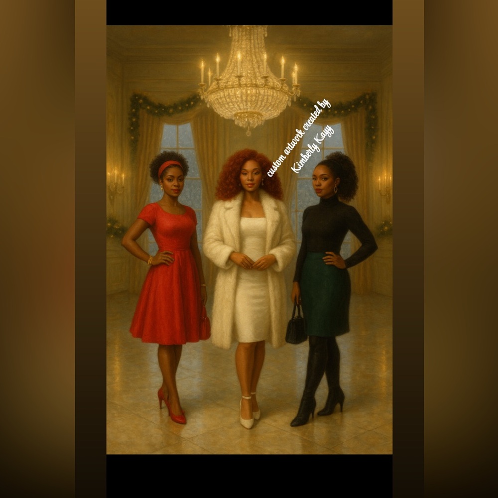 The Christmas Soirée — Custom Framed Artwork by Kimberly Kayy 12x16
